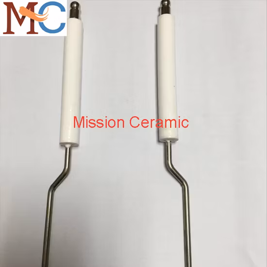 Elettrodo di accensione ceramico ad alta tensione, parte in allumina/steatite smaltata